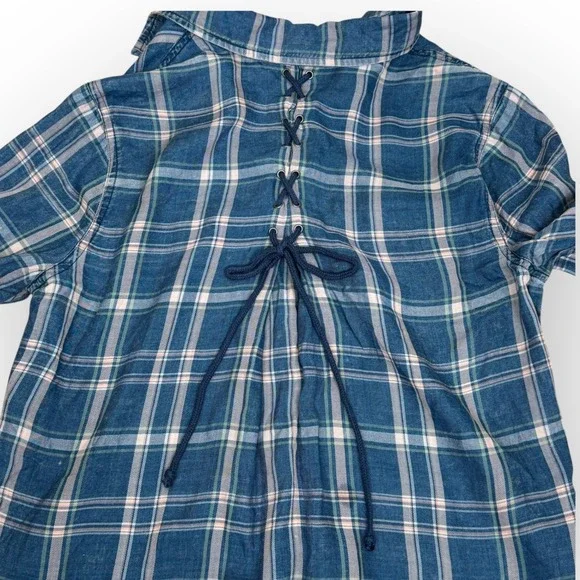 Casual Blue Plaid Button Down Shirt - Picture 9 of 11